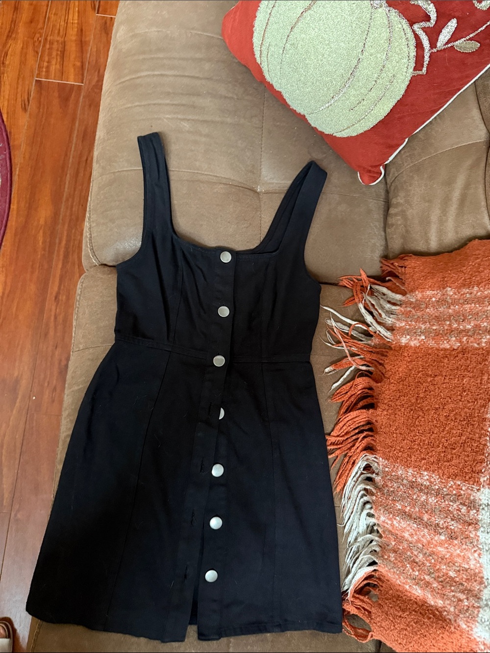 Black Denim Button-Front Sleeveless Dress Forever 21